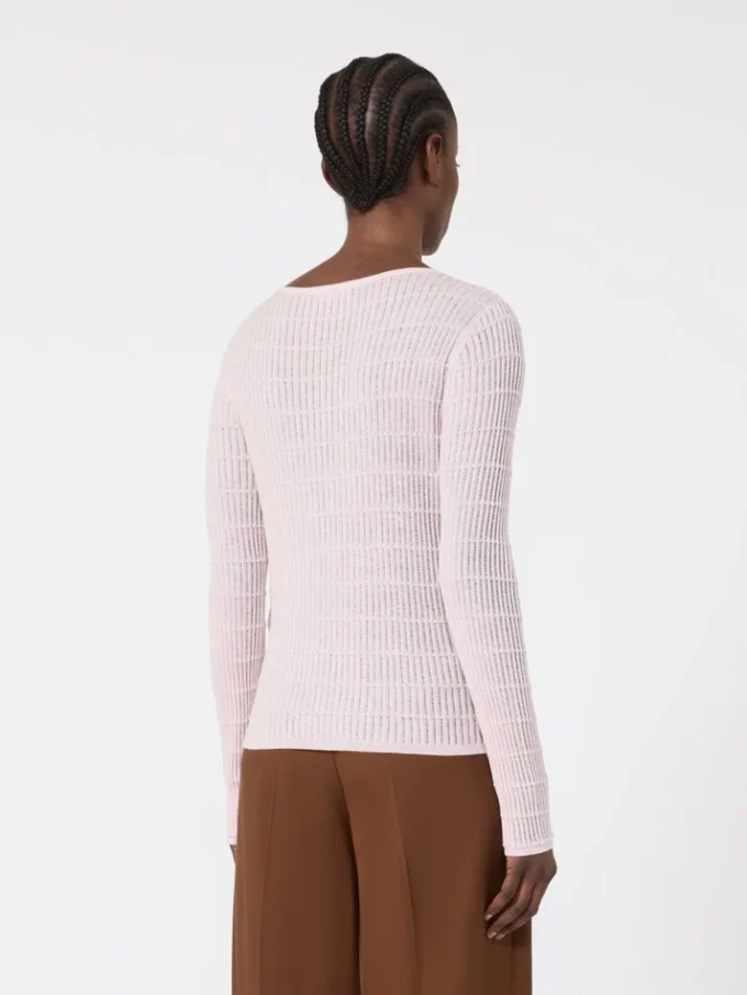 Maglione slim fit in lana e seta, rosa Maglione slim fit in lana e seta, rosa