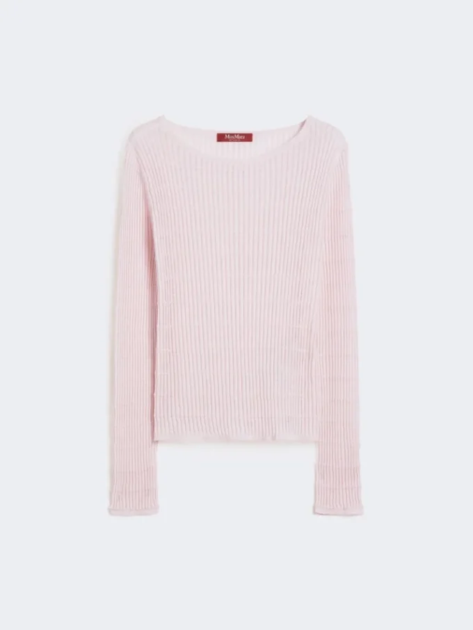 Maglione slim fit in lana e seta, rosa Maglione slim fit in lana e seta, rosa