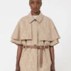 Mantella in cotone Glen plaid, tabacco Mantella in cotone Glen plaid, tabacco
