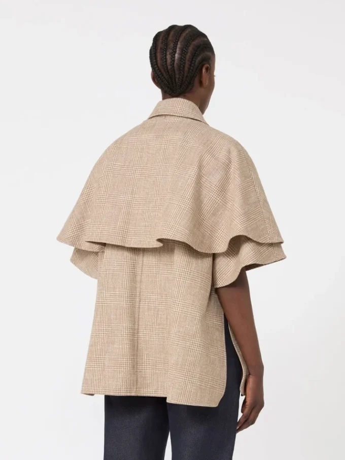 Mantella in cotone Glen plaid, tabacco Mantella in cotone Glen plaid, tabacco