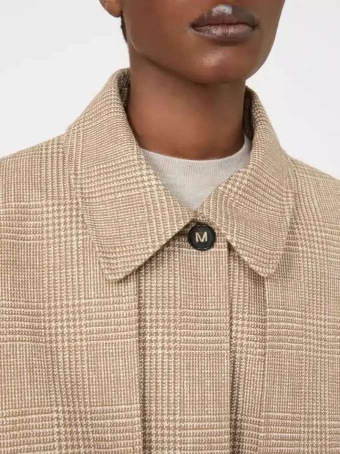 Mantella in cotone Glen plaid, tabacco Mantella in cotone Glen plaid, tabacco
