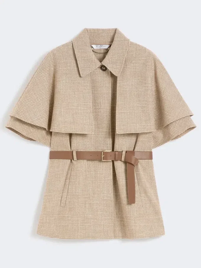 Mantella in cotone Glen plaid, tabacco Mantella in cotone Glen plaid, tabacco