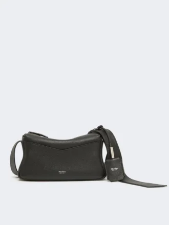 Micro borsa in pelle lucida, nera