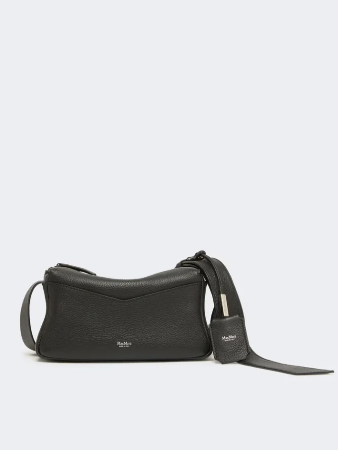 Micro borsa in pelle lucida, nera