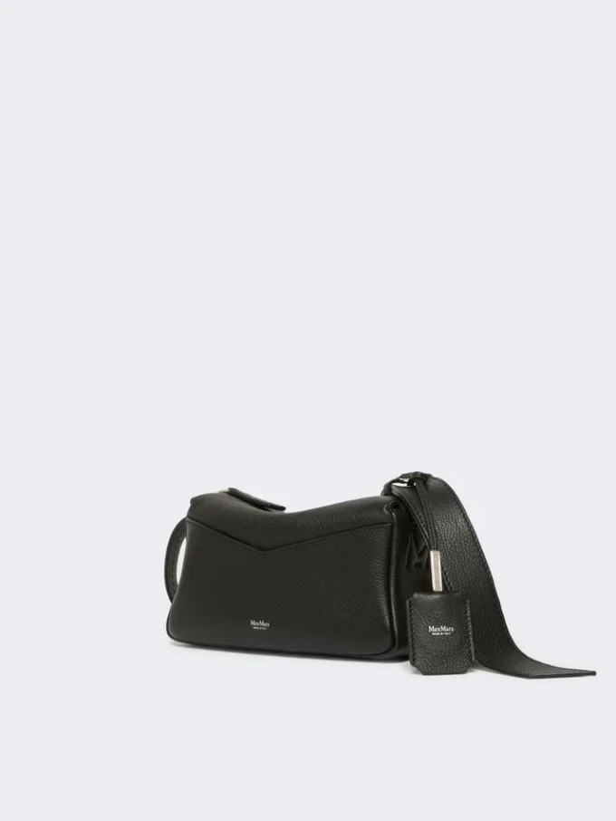 Micro borsa in pelle lucida, nera