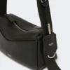 Micro borsa in pelle lucida, nera