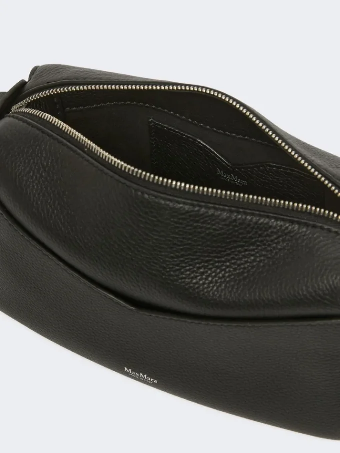 Micro borsa in pelle lucida, nera