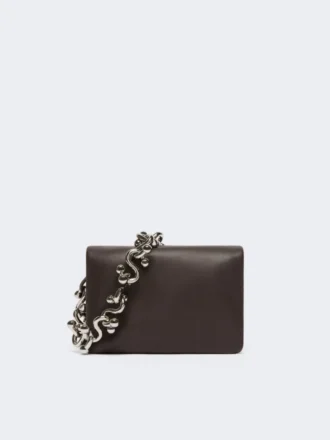 Mini borsa Soffy imbottita in nappa, color cacao