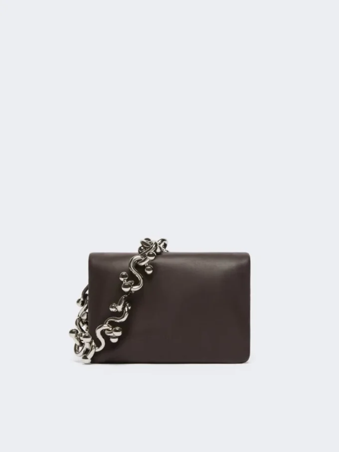 Mini borsa Soffy imbottita in nappa, color cacao
