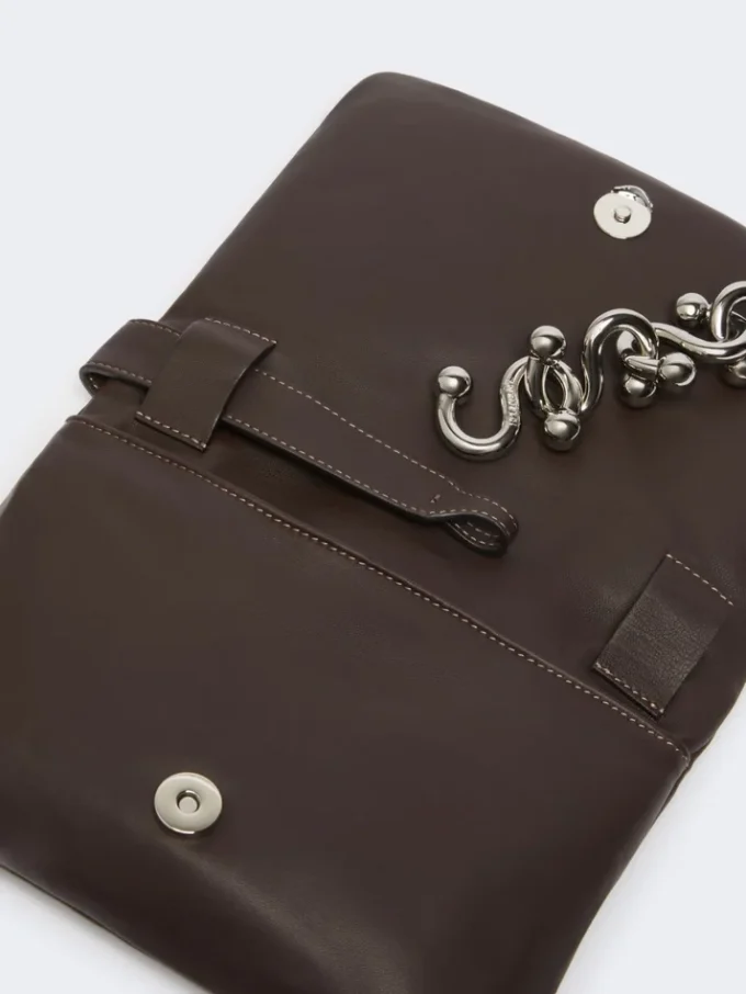 Mini borsa Soffy imbottita in nappa, color cacao