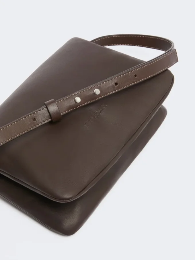 Mini borsa Soffy imbottita in nappa, color cacao