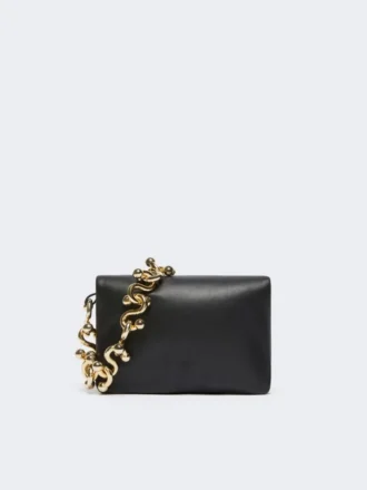 Mini borsa Soffy imbottita in nappa, nera