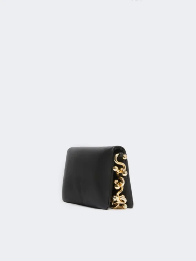 Mini borsa Soffy imbottita in nappa, nera