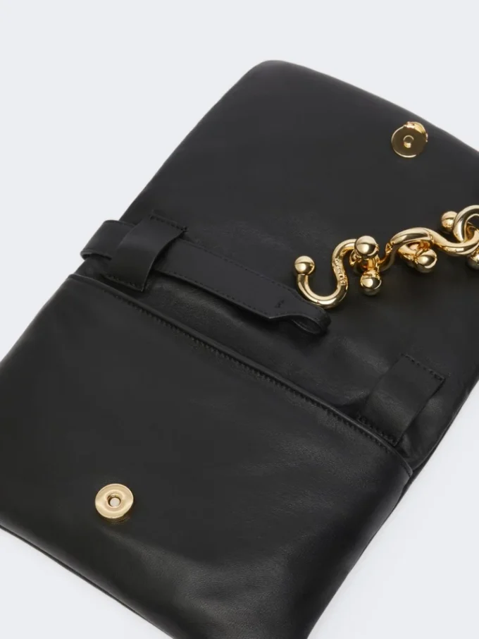 Mini borsa Soffy imbottita in nappa, nera