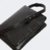 Mini-borsa Soffy in nappa imbottita, nera