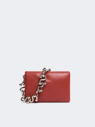 Mini-borsa Soffy in nappa imbottita, rosso mattone