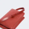 Mini-borsa Soffy in nappa imbottita, rosso mattone
