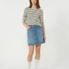 Mini gonna in autentico denim, blu navy