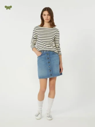 Mini gonna in autentico denim, blu navy