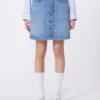 Mini gonna in autentico denim, blu navy
