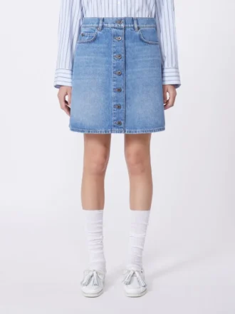 Mini gonna in autentico denim, blu navy