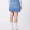 Mini gonna in autentico denim, blu navy