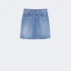 Mini gonna in autentico denim, blu navy