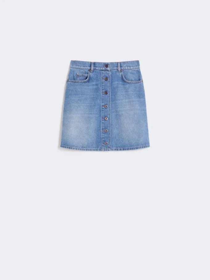 Mini gonna in autentico denim, blu navy