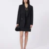 Minigonna in gabardine elasticizzata, nera