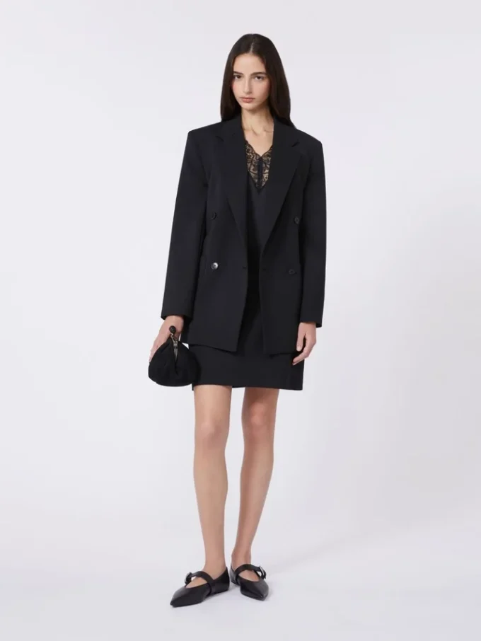 Minigonna in gabardine elasticizzata, nera
