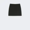 Minigonna in gabardine elasticizzata, nera