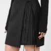 Minigonna in gabardine gessata, nera Minigonna in gabardine gessata, nera