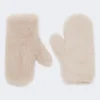 Muffole in tessuto teddy di alpaca e lana, beige