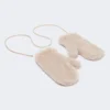 Muffole in tessuto teddy di alpaca e lana, beige