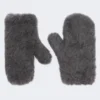 Muffole in tessuto teddy di lana e alpaca, grigio medio