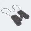 Muffole in tessuto teddy di lana e alpaca, grigio medio