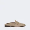 Mules in pelle scamosciata, color fango