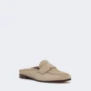 Mules in pelle scamosciata, color fango