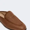 Mules in tela effetto rafia, marrone ambra Mules in tela effetto rafia, marrone ambra