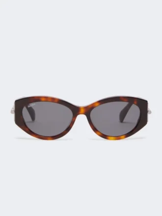 Occhiali da sole ovali, marrone bronzo fulvo