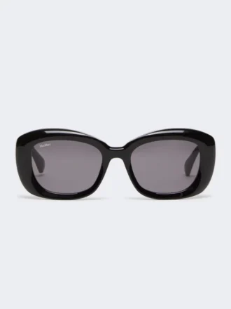 Occhiali da sole ovali oversize, neri