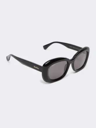 Occhiali da sole ovali oversize, neri