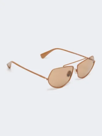 Occhiali da sole squadrati, color cammello