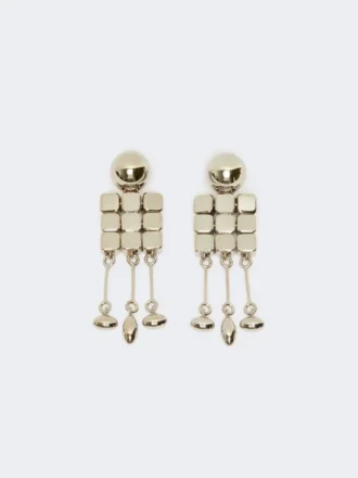 Orecchini pendenti metallici, argento