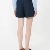 Pantaloncini in lino a trama intrecciata, blu notte Pantaloncini in lino a trama intrecciata, blu notte
