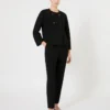 Pantaloni a carota in cady, nero