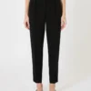 Pantaloni a carota in cady, nero