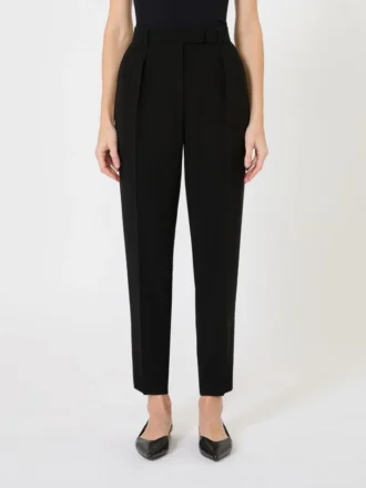 Pantaloni a carota in cady, nero