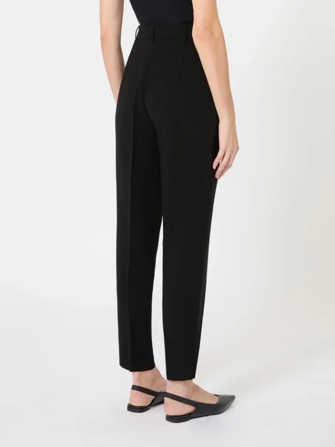 Pantaloni a carota in cady, nero