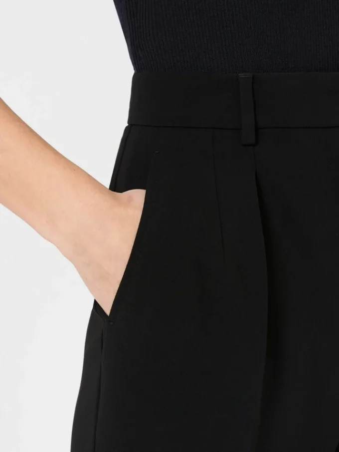 Pantaloni a carota in cady, nero
